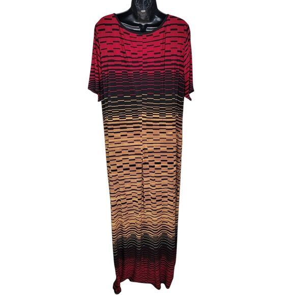 Catherines stretch jersey geometric print maxi dress size 2x - Picture 2 of 4